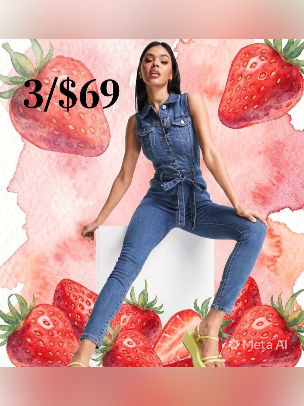 🍓Parisian Blue Denim Jumpsuit 🍓 size 6
